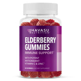 Havasu Nutrition Sambucus Elderberry Gummies bottle top close-up highlighting daily immune support.