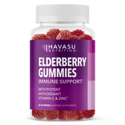 Havasu Nutrition Sambucus Elderberry Gummies bottle top close-up highlighting daily immune support.