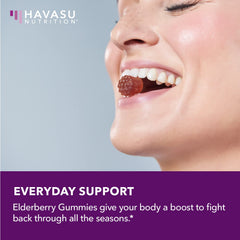 HAVASU Nutrition Sambucus elderberry gummies with vitamin C and zinc for added nutrients