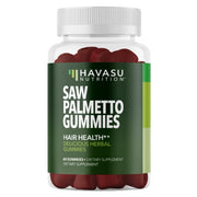 HAVASU Nutrition Saw Palmetto Gummies bottle front view for daily hair and prostate support.