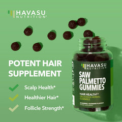 HAVASU Saw Palmetto Gummies raspberry flavor close-up for texture and taste.