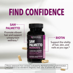 Havasu Nutrition Saw Palmetto label detail highlighting biotin