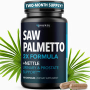 Havasu Nutrition Saw Palmetto with Stinging Nettle capsules bottle front for daily urinary support