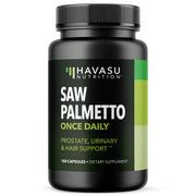 HAVASU NUTRITION Saw Palmetto capsule bottle supports urinary comfort and prostate health.