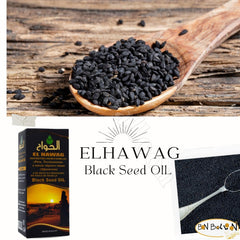 Hawag Elhawag nigella seeds close-up highlighting seeds used for cooking.
