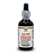 Hawaii Pharm Aloe Ferox glycerite bottle pour shows alcohol-free extract