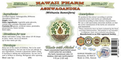 Hawaii Pharm Ashwagandha liquid extract bottle, concentrated glycerite for easy daily use.