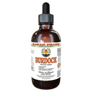 Hawaii Pharm Burdock bottle pour shows easy daily use of the glycerite in drinks.