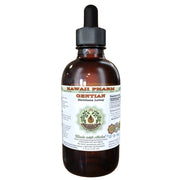 Hawaii Pharm Gentian root glycerite bottle 2 oz, alcohol-free extract for herbal routines.