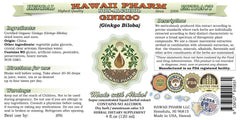Hawaii Pharm Ginkgo leaf glycerite highlights organic dried leaf source
