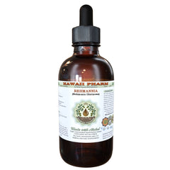 Hawaii Pharm Rehmannia bottle pour for easy dosing in an alcohol-free glycerite.