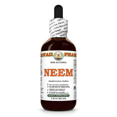 HawaiiPharm Neem Alcohol-Free Liquid Extract bottle showcases a pure glycerite for everyday use.