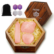 Hazms rose quartz tower for meditation and emotional balance.