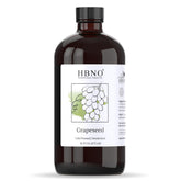 HBNO grapeseed oil bottle in glass showcases premium packaging.