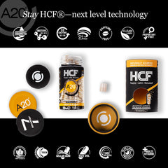 HCF A20 time-release microbeads illustrate sustained release for steady daytime energy.