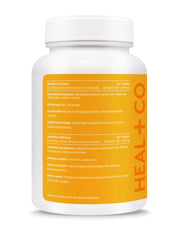 Close-up of HEAL + CO Lion's Mane label highlighting vegan ingredients.