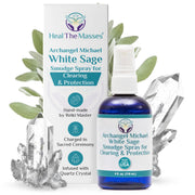 Heal The Masses White Sage Spray bottle front view for cleansing spaces