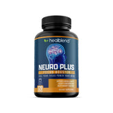 Healblend Neuro Plus bottle promotes daily focus and mental clarity.