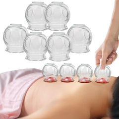 Healifty glass cupping set front view showing thick glass cups for durability and long use