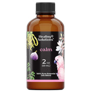 Healing Solutions Calm Blend bottle in amber glass preserves purity and shields oil from light.