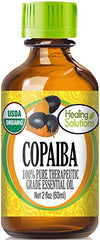 Healing Solutions Copaiba oil bottle showing pure, calming aroma.