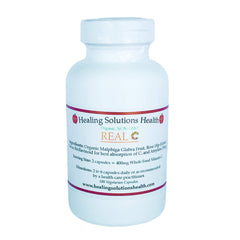 Healing Solutions Health Real C 2-4 bottle, convenient daily vitamin C from whole fruit.