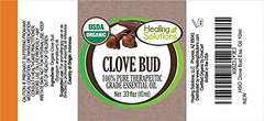 Healing Solutions Organic Clove Bud Oil dropper shown for custom blends