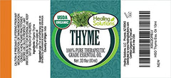 Healing Solutions thyme oil with eyedropper cap enabling precise dosing.