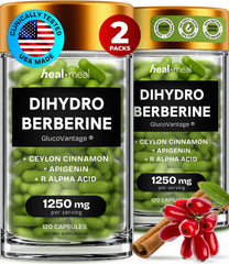 HealMeal Dihydroberberine bottle front highlights easy daily use for busy lifestyles