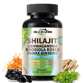 HEALOADING Himalayan Shilajit Capsules bottle shows pure mineral blend for daily energy