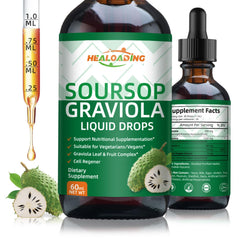 HEALOADING Soursop Bitters Bottle with organic graviola extract for antioxidant support.