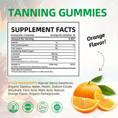 HEALOADING Tanning Gummies close-up texture with soft bite and tropical flavor.