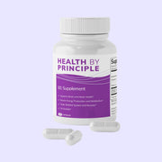 HEALTH BY PRINCIPLE B1 bottle showing capsules for energy and focus.