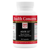 Health Concerns Aloe 22 bottle front showing herbal digestive support formula.