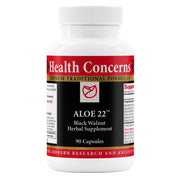 Health Concerns Aloe 22 bottle front showing herbal digestive support formula.