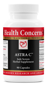 Health Concerns Astra C bottle front promoting immune support with vitamin C and zinc