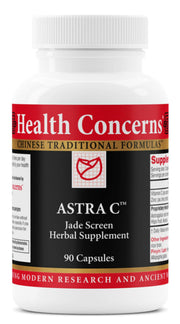 Health Concerns Astra C bottle front promoting immune support with vitamin C and zinc
