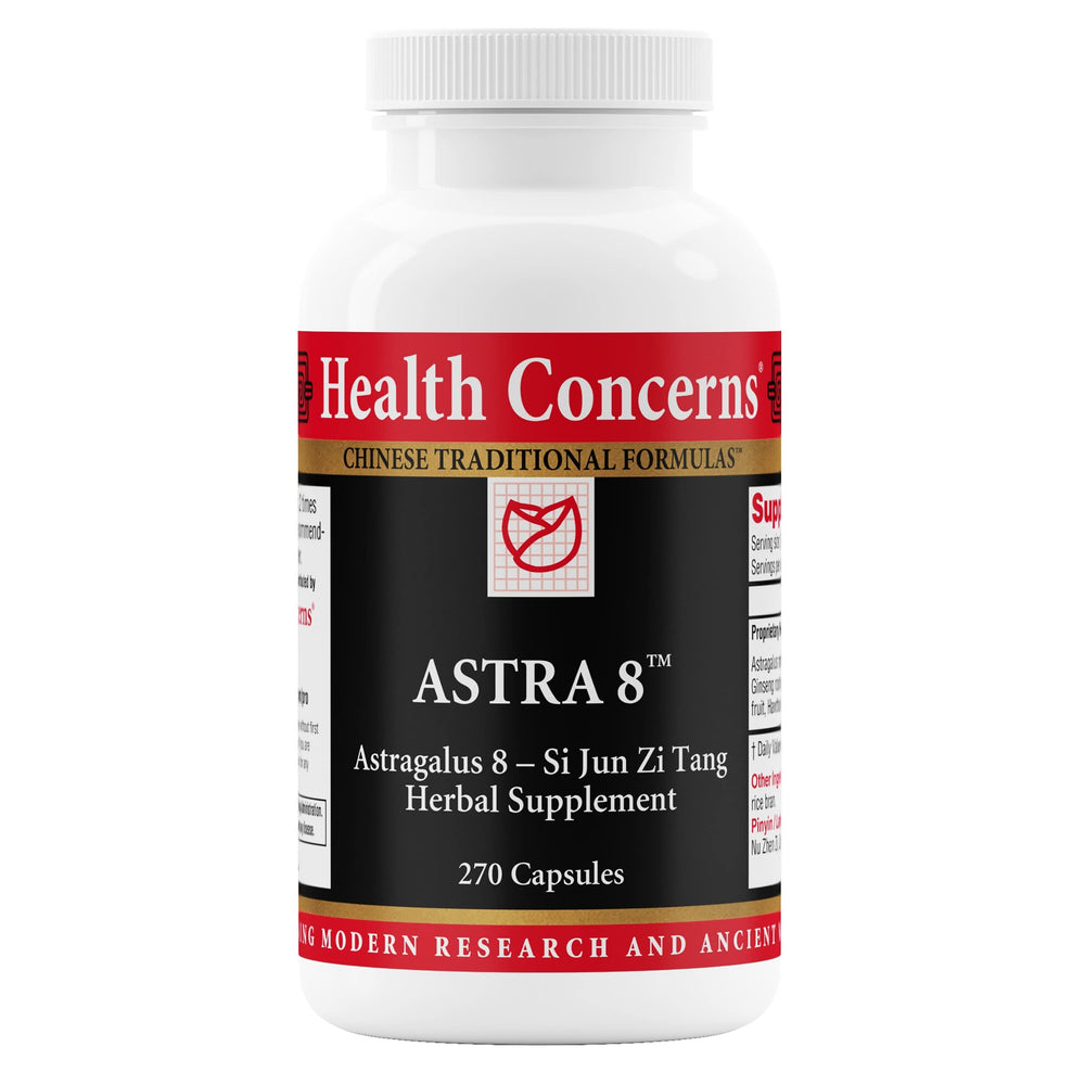 Health Concerns Astra8 bottle front showing immune support messaging