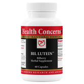 Health Concerns Bil Lutein bottle supports daily eye health.