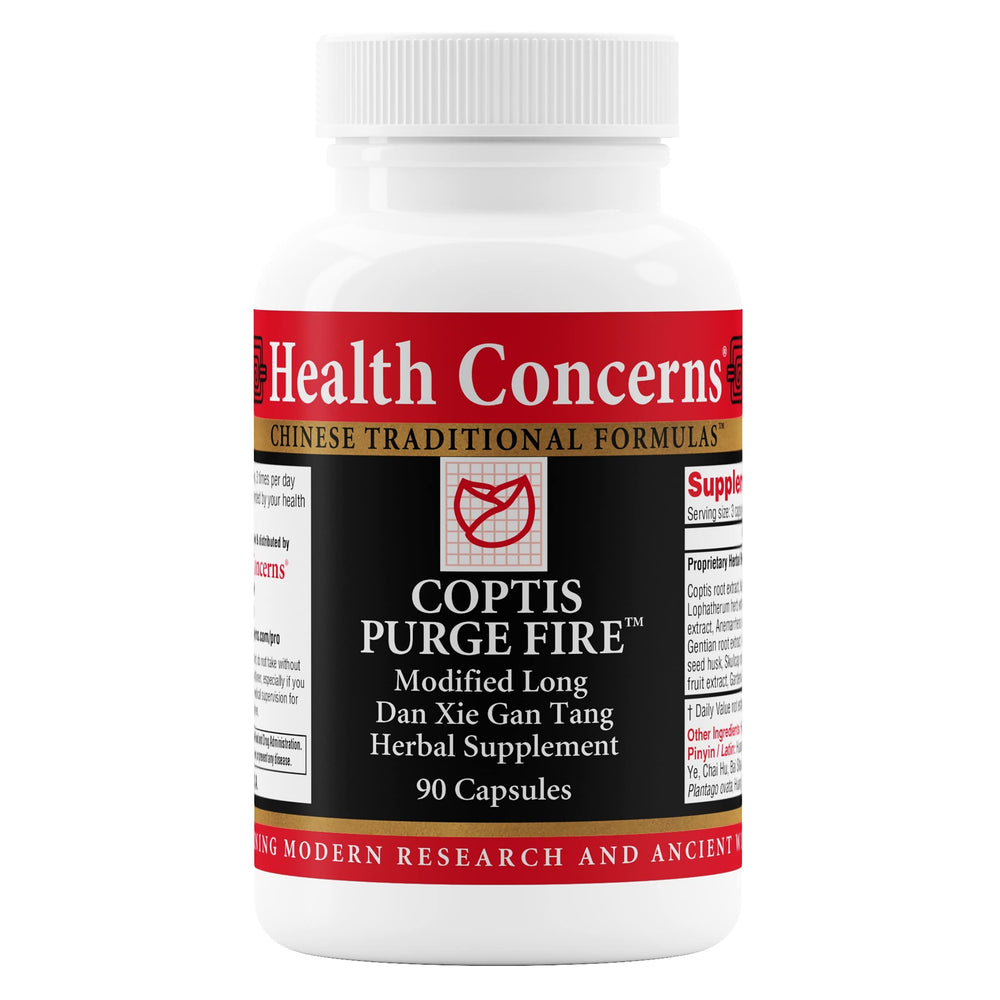 Health Concerns Coptis Purge Fire bottle demonstrating potential immune support for daily wellness