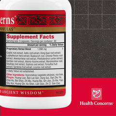 Health Concerns Coptis Purge Fire capsules closeup highlighting easy daily dosing for herbal detox