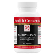 Health Concerns Cordyceps PS bottle front view showing potential lung and energy support
