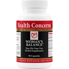 Health Concerns Women's Balance bottle with capsules for cycle and mood support.
