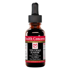 Health Concerns Yin Chao Junior bottle and dropper for easy dosing and storage.