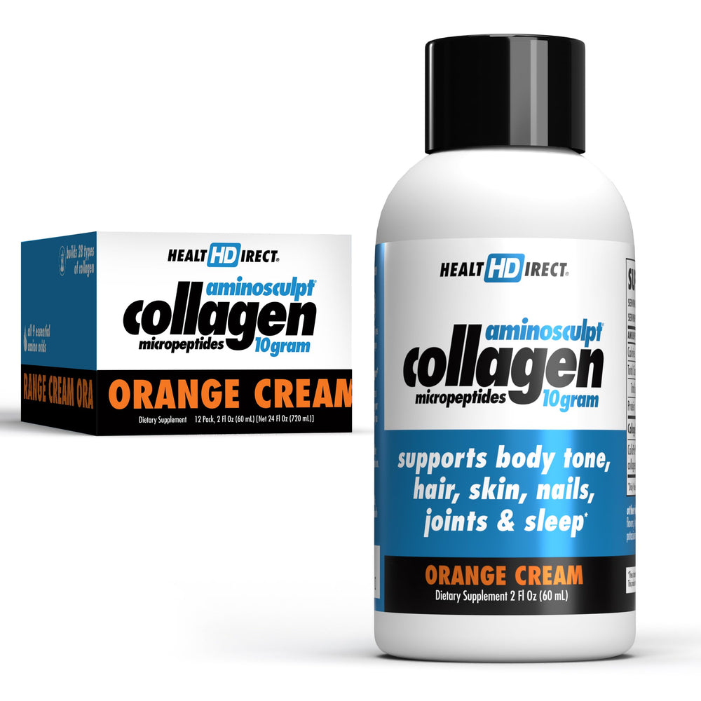 HEALTH DIRECT AminoSculpt Orange Cream bottle for easy daily hair and skin support.