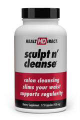 HEALTH DIRECT Sculpt n' Cleanse bottle back shows vegan-friendly ingredients.