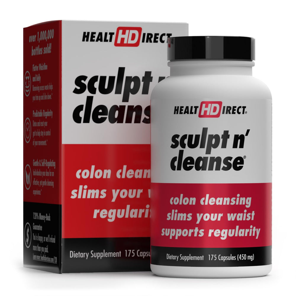 HEALTH DIRECT Sculpt n' Cleanse bottle front promotes digestive balance.