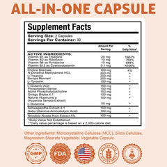Health Dose Brain Dose label front highlights high B vitamin content for brain support.
