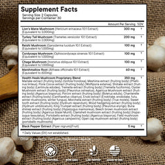 Health Heals 20-in-1 mushroom complex capsules for broad daily wellness blend