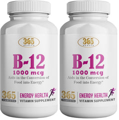 HEALTH LFE 365 Health B12 bottle shown for daily energy support